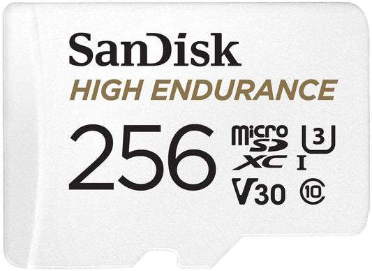 SANDISK HIGH ENDURANCE MICROSDHC CARD SQQNR 256G UHS-I C10 U3 V30 100MB/S R 40MB/S W SD ADAPTOR SDSQQNR-256G-GN6IA | Auzzi Store