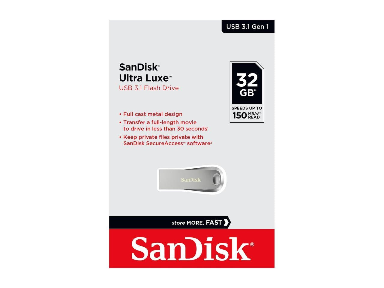 SANDISK SDCZ74-032G-G46 32G  ULTRA LUXE PEN DRIVE 150MB USB 3.0 METAL | Auzzi Store