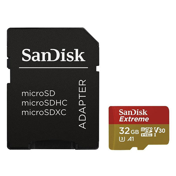 SANDISK SDSQXAF-032G-GN6MN 32GB MICRO SDHC EXTREME A1 V30, UHS-I/ U3, 100MB/s ,NO  SD ADAPTER | Auzzi Store