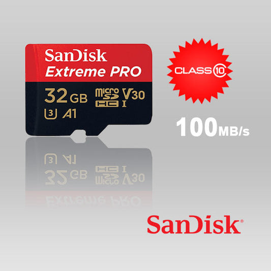 SANDISK SDSQXCG-032G-GN6MA 32GB MICRO SDHC EXTREME PRO 4K , A1 V30, UHS-I/ U3, 100MB/s | Auzzi Store