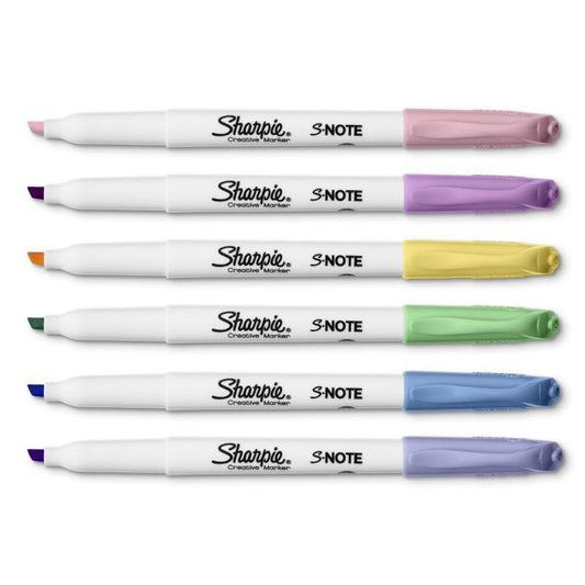 SHARPIE S-Note Pastel Pack of 6 Box of 6 | Auzzi Store