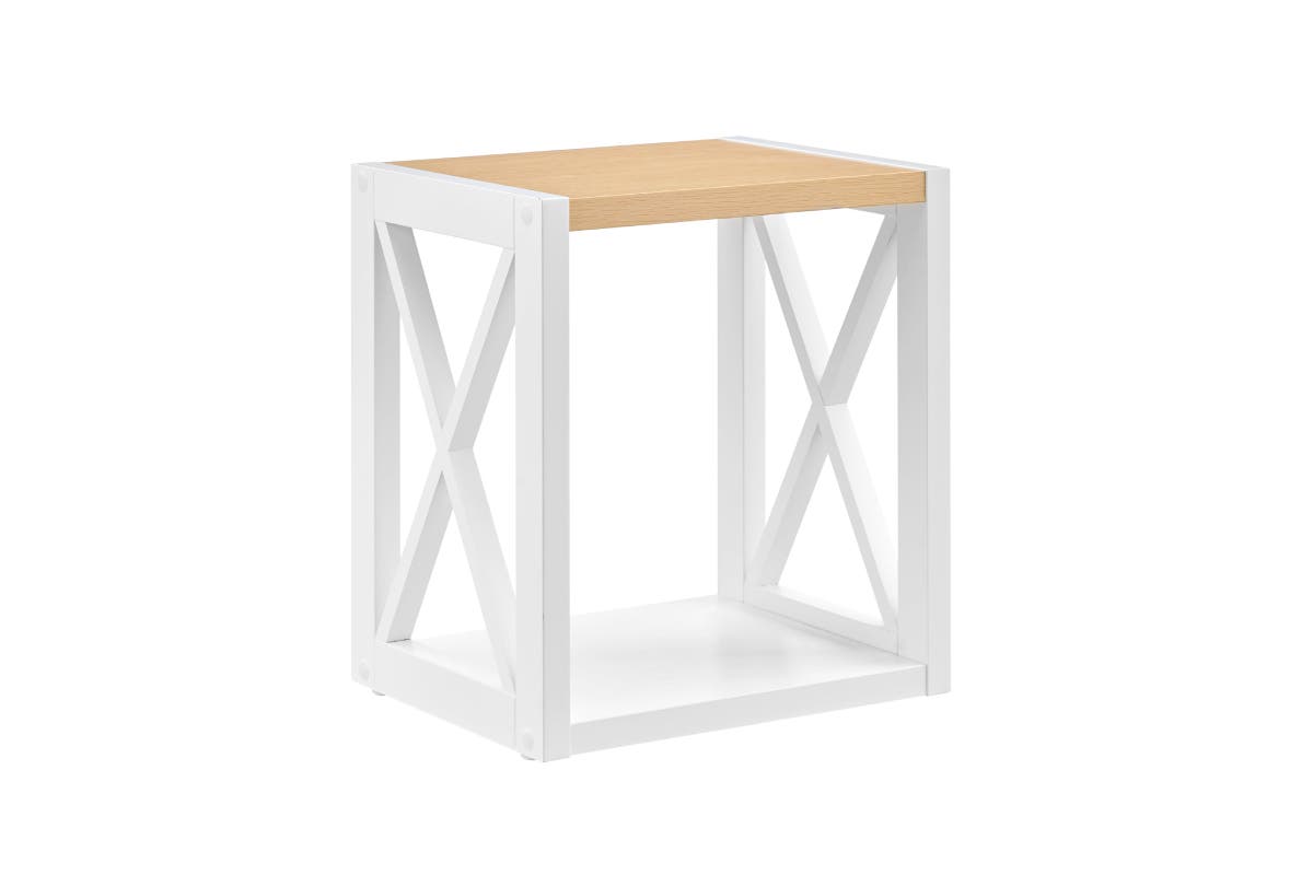 Shangri-La Hampton Side Table (White/Natural)