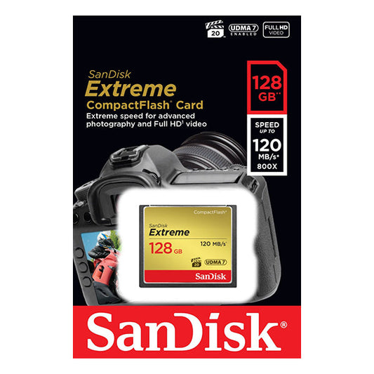 SanDisk 128GB Extreme CompactFlash Card with (write) 85MB/s and (Read)120MB/s - SDCFXSB-128G | Auzzi Store