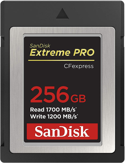 SanDisk 256GB Extreme PRO CFexpress Card Type B - SDCFE-256G-GN4NN READ 1700 MB/S WRITE 1200MB/S | Auzzi Store