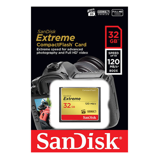 SanDisk 32GB Extreme CompactFlash Card with (write) 85MB/s and (Read)120MB/s - SDCFXSB-032G | Auzzi Store