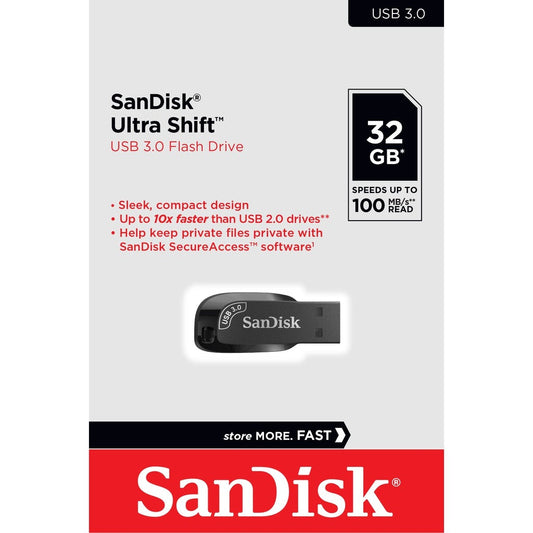 SanDisk 32GB Ultra Shift USB 3.0 Flash Drive SDCZ410-032G-G46 | Auzzi Store