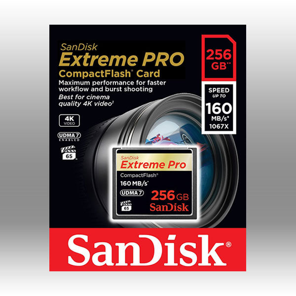 SanDisk Extreme Pro CFXP 256GB CompactFlash 160MB/s (SDCFXPS-256G) | Auzzi Store