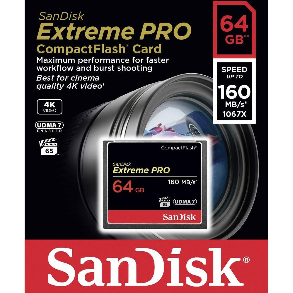 SanDisk Extreme Pro CFXP 64GB CompactFlash 160MB/s (SDCFXPS-064G) | Auzzi Store