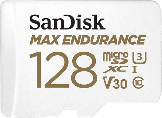 Sandisk Max Endurance Microsdxc Card SQQVR 128G (60 000 HRS) UHS-I C10 U3 V30 100MB/S R 40MB/S W SD Adaptor SDSQQVR-128G-GN6IA | Auzzi Store