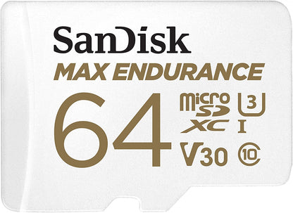 Sandisk Max Endurance Microsdxc Card SQQVR 64G (30 000 HRS) UHS-I C10 U3 V30 100MB/S R 40MB/S W SD Adaptor SDSQQVR-064G-GN6IA | Auzzi Store