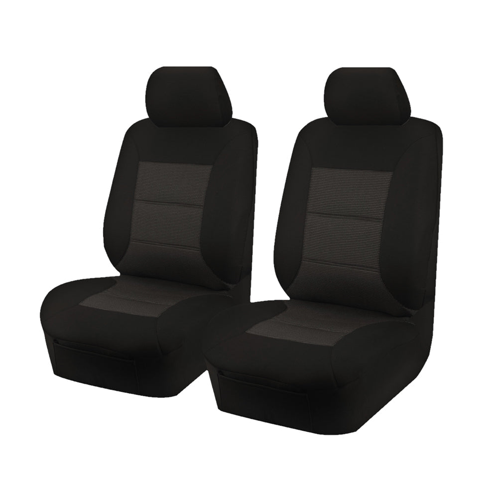 Seat Covers for ISUZU D-MAX 06/2012 - 06/2020 SINGLE/DUAL CAB UTILITY FRONT 2X BUCKETS BLACK PREMIUM | Auzzi Store