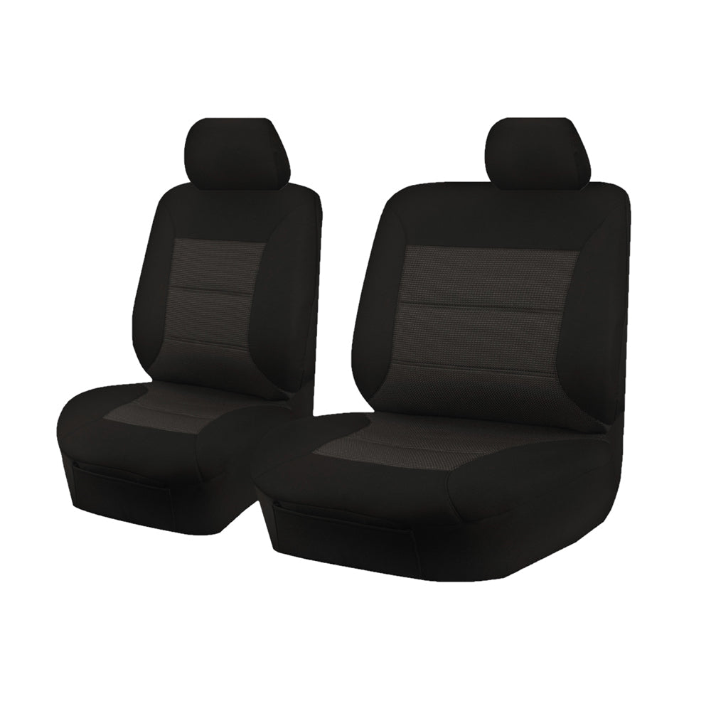 Seat Covers for ISUZU D-MAX 06/2012 - 2016 SINGLE CAB CHASSIS UTILITY FRONT BUCKET + _ BENCH BLACK PREMIUM | Auzzi Store