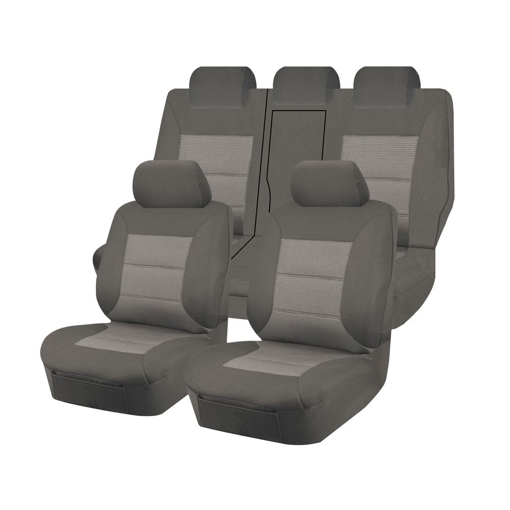 Seat Covers for MITSUBISHI OUTLANDER ZJ.ZK, ZL SERIES 11/2012 - 07/2021 4X4 SUV/WAGON 5 SEATERS FR GREY PREMIUM | Auzzi Store