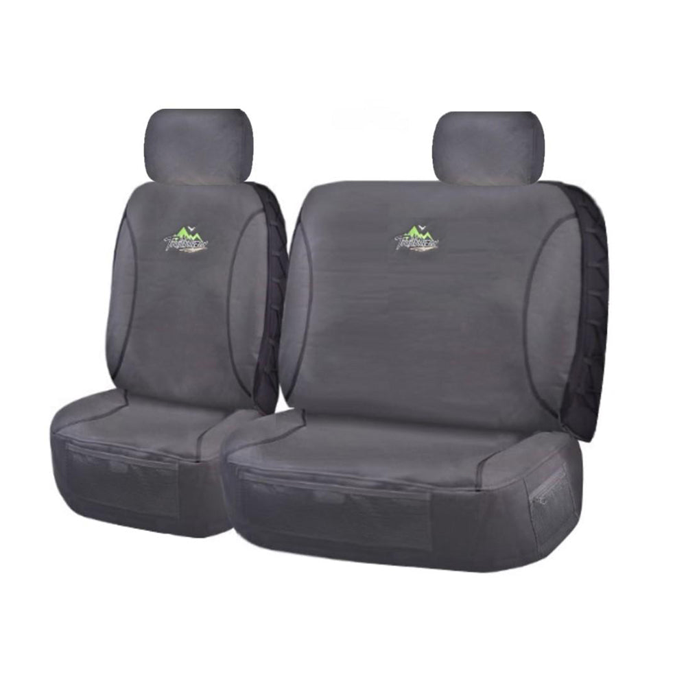 Seat Covers for MITSUBISHI TRITON ML-MN SERIES 06/ 2006 ? 2015 SINGLE CAB CHASSIS FRONT BUCKET + _ BENCH CHARCOAL TRAILBLAZER | Auzzi Store
