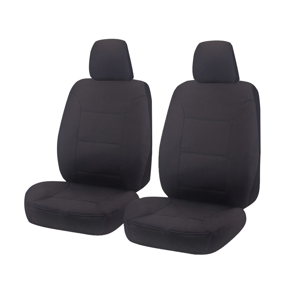 Seat Covers for MITSUBISHI TRITON MQ SERIES 01/2015 - ON DUAL / CLUB CAB UTILITY FRONT 2X BUCKETS CHARCOAL ALL TERRAIN | Auzzi Store