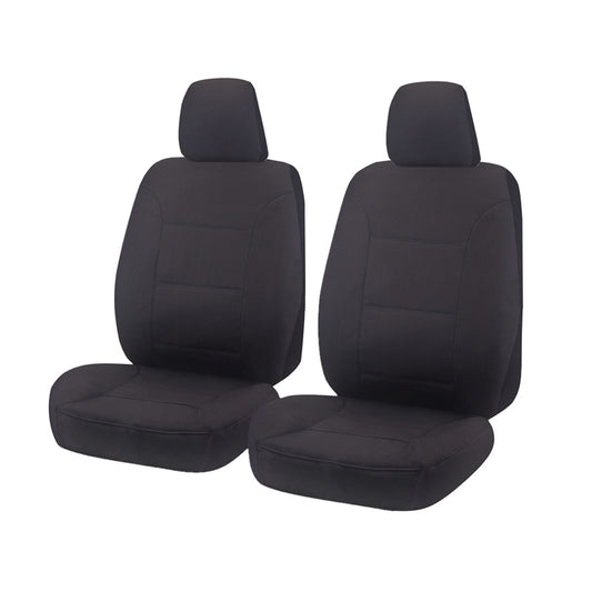 Seat Covers for MITSUBISHI TRITON MQ SERIES 01/2015 - ON DUAL / CLUB CAB UTILITY FRONT 2X BUCKETS CHARCOAL ALL TERRAIN | Auzzi Store