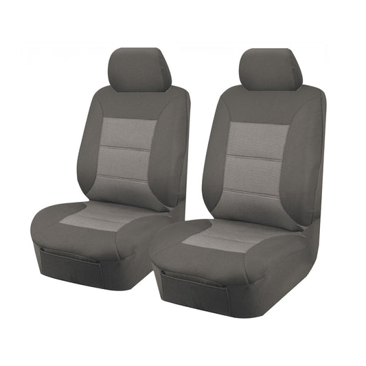 Seat Covers for MITSUBISHI TRITON MQ SERIES 01/2015 - ON DUAL / CLUB CAB UTILITY FRONT 2X BUCKETS GREY PREMIUM | Auzzi Store