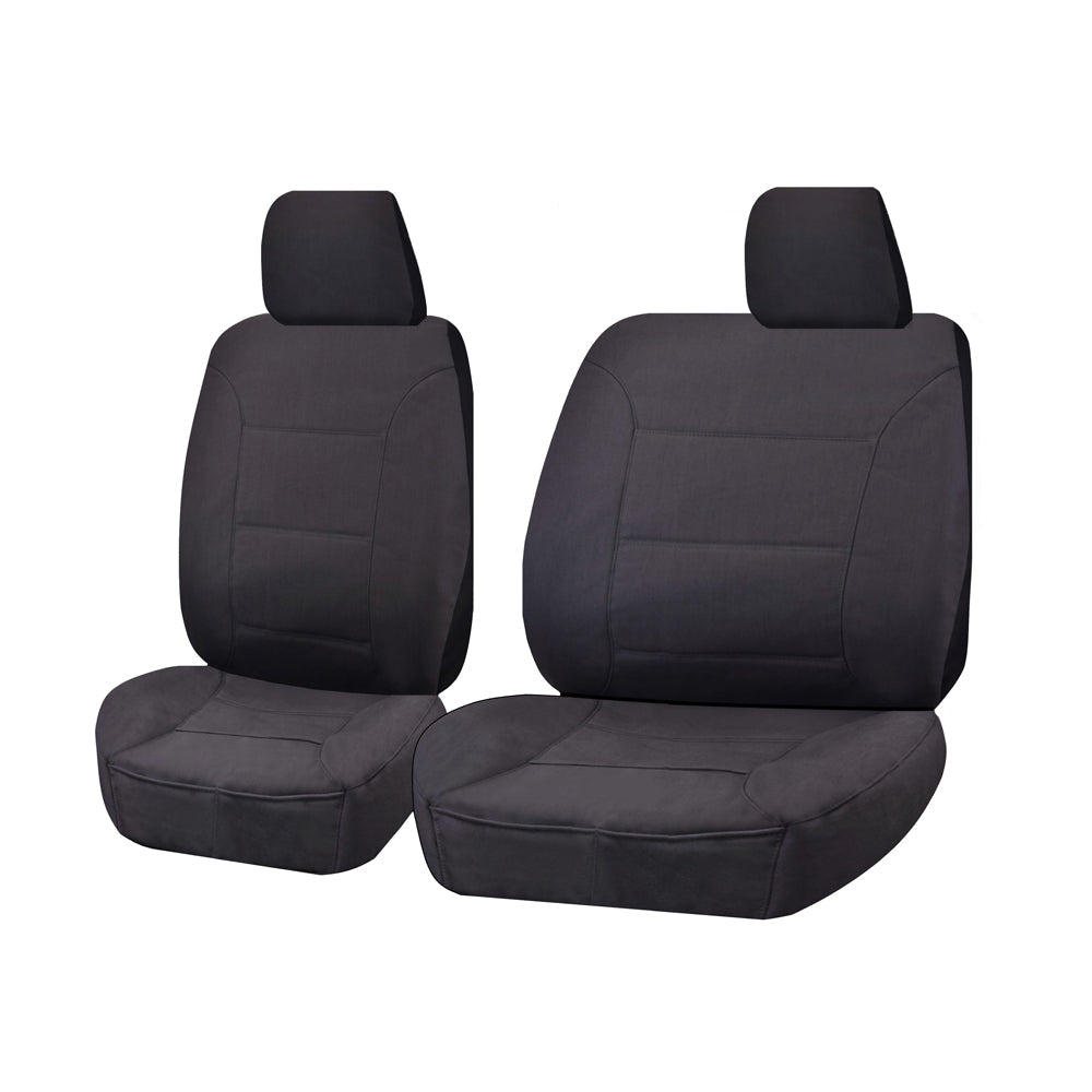 Seat Covers for TOYOTA HILUX KUN16R SERIES 04/2005 - 06/2015 SINGLE / DUAL CAB UTILITY FRONT BUCKET + _ BENCH CHARCOAL CHALLENGER | Auzzi Store