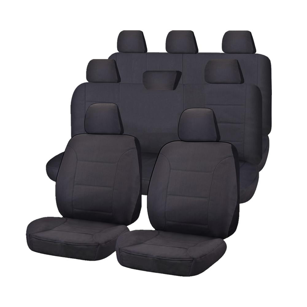 Seat Covers for TOYOTA LANDCRUISER 200 SERIES GXL - 60TH ANNIVERSARY VDJ200R-UZJ200R-URJ202R 11/2008 - ON 4X4 SUV/WAGON 8 SEATERS FMR CHARCOAL ALL TERRAIN | Auzzi Store