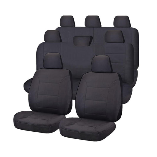 Seat Covers for TOYOTA LANDCRUISER 200 SERIES GXL - 60TH ANNIVERSARY VDJ200R-UZJ200R-URJ202R 11/2008 - ON 4X4 SUV/WAGON 8 SEATERS FMR CHARCOAL ALL TERRAIN | Auzzi Store