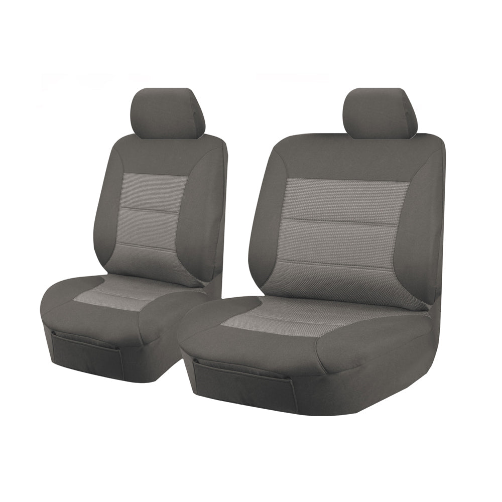 Seat Covers for TOYOTA LANDCRUISER 70 SERIES VDJ 05/2007 - ON SINGLE / DUAL CAB FRONT BUCKET + _ BENCH GREY PREMIUM | Auzzi Store