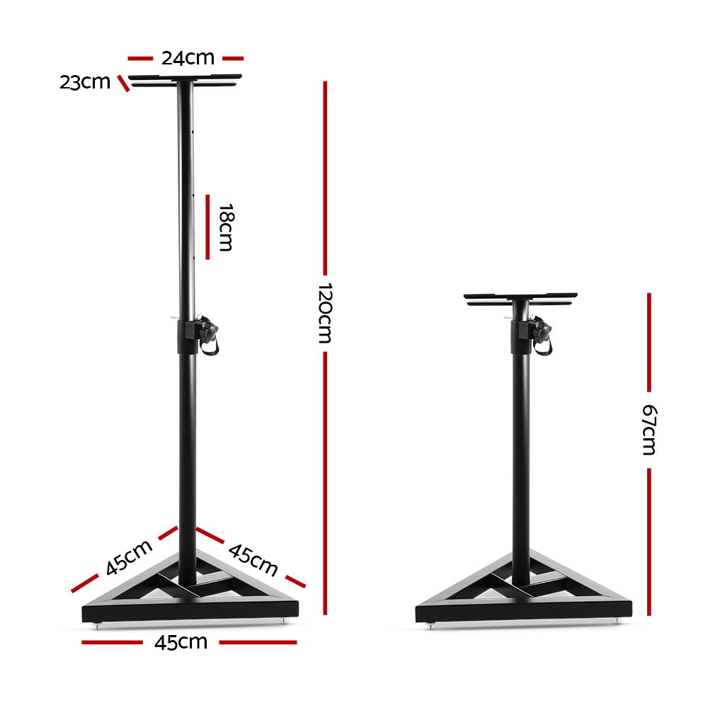 Set of 2 120CM Surround Sound Speaker Stand - Black | Auzzi Store