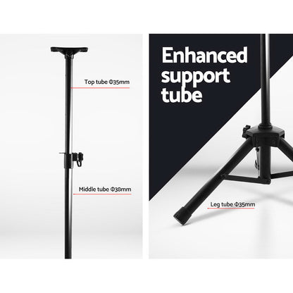 Set of 2 Adjustable 120CM Speaker Stand - Black | Auzzi Store