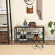 Shoe Rack with 2 Mesh Shelves, Rustic Brown and Black | Auzzi Store