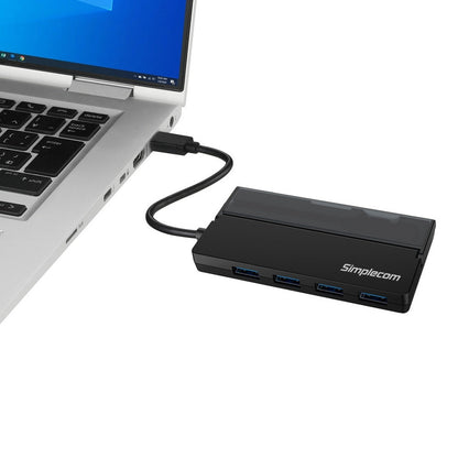 Simplecom CH330 Portable USB-C to 4 Port USB-A Hub USB 3.2 Gen1 with Cable Storage | Auzzi Store
