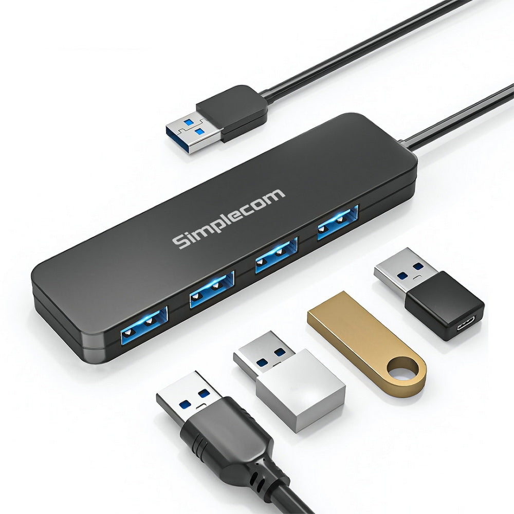 Simplecom CH342 USB 3.0 (USB 3.2 Gen 1) SuperSpeed 4 Port Hub for PC Laptop | Auzzi Store