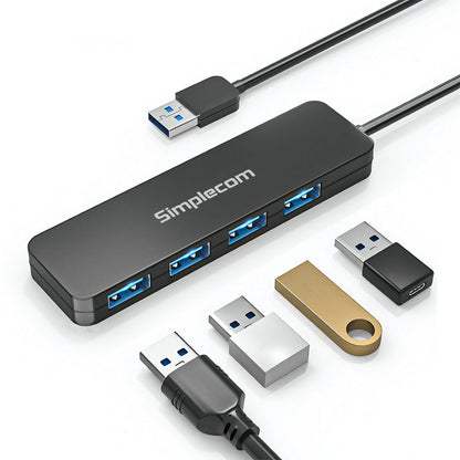 Simplecom CH342 USB 3.0 (USB 3.2 Gen 1) SuperSpeed 4 Port Hub for PC Laptop | Auzzi Store