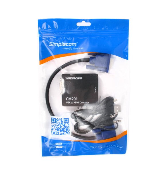 Simplecom CM201 Full HD 1080p VGA to HDMI Converter with Audio | Auzzi Store