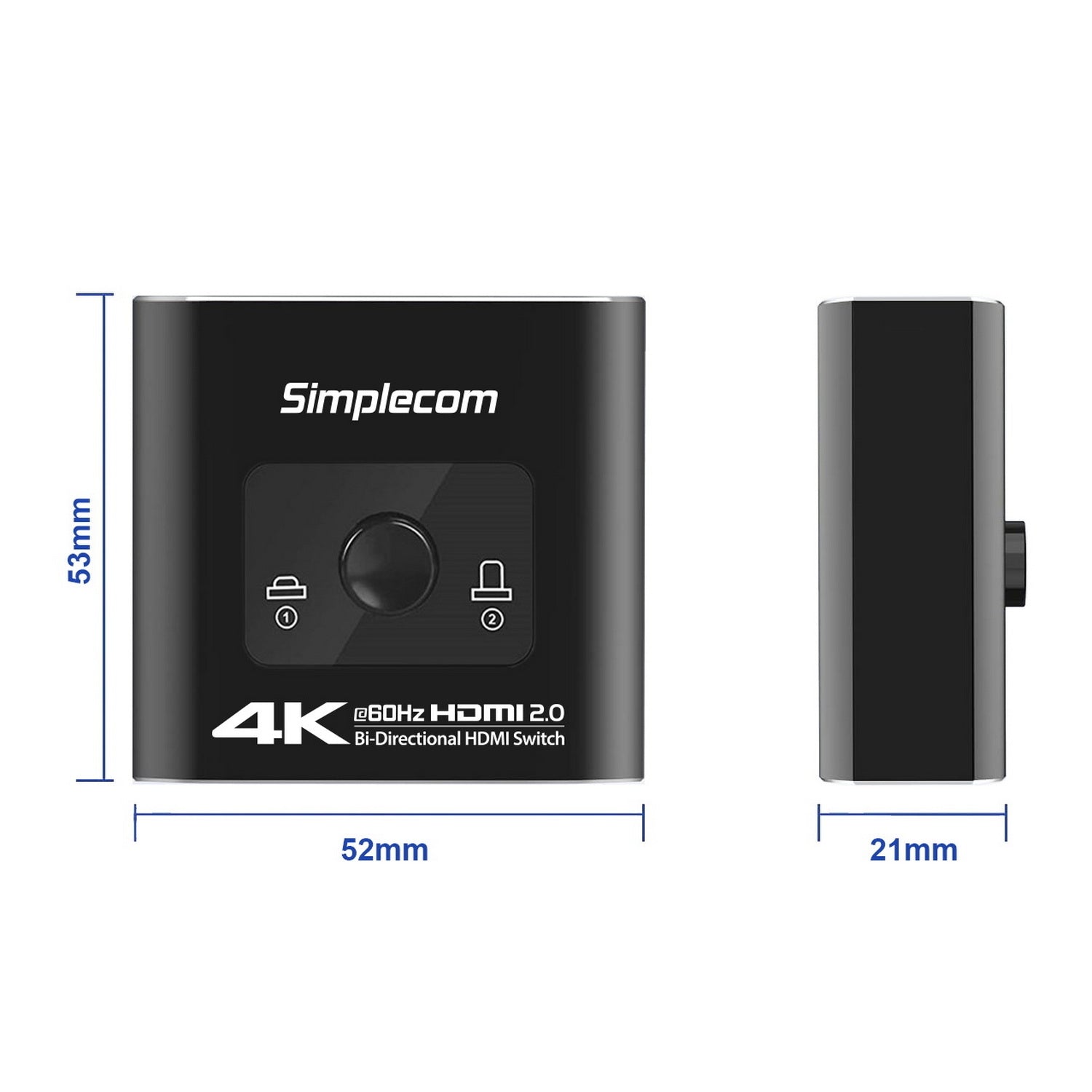 Simplecom CM302 Bi-Directional 2 Way HDMI 2.0 Switch Selector 4K@60Hz HDCP 2.2 | Auzzi Store
