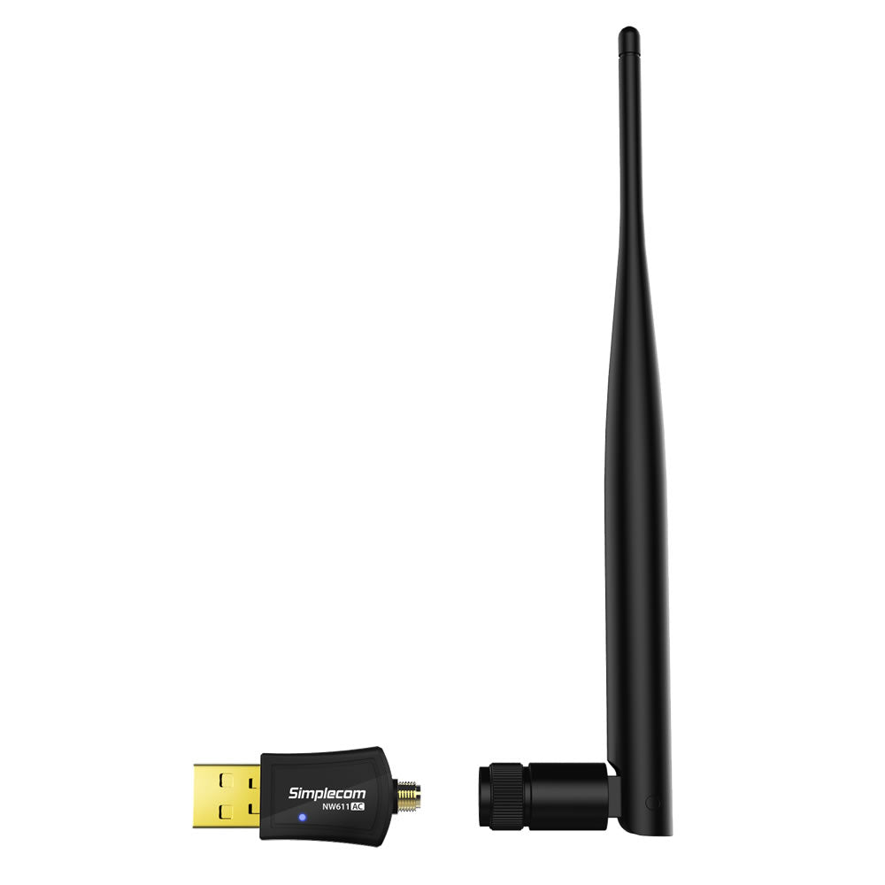 Simplecom NW611 AC600 WiFi Dual Band USB Adapter with 5dBi High Gain Antenna | Auzzi Store