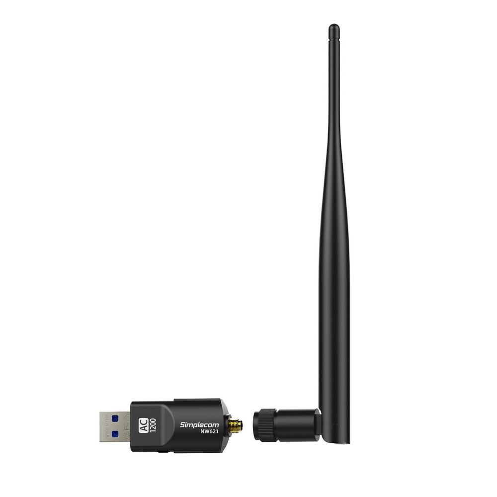 Simplecom NW621 AC1200 WiFi Dual Band USB Adapter with 5dBi High Gain Antenna | Auzzi Store