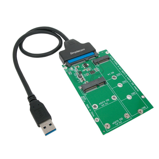 Simplecom SA221 USB 3.0 to mSATA + NGFF M.2 (B Key) SSD 2 in 1 Combo Adapter | Auzzi Store