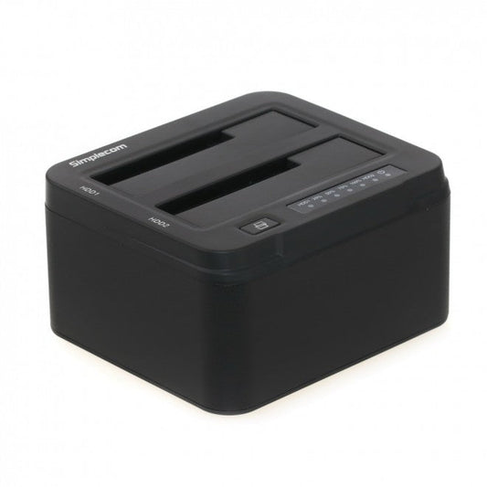 Simplecom SD322 Dual Bay USB 3.0 Aluminium Docking Station for 2.5" and 3.5" SATA HDD Black | Auzzi Store
