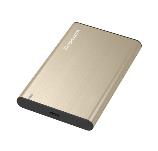 Simplecom SE221 Aluminium 2.5'' SATA HDD/SSD to USB 3.1 Enclosure Gold | Auzzi Store