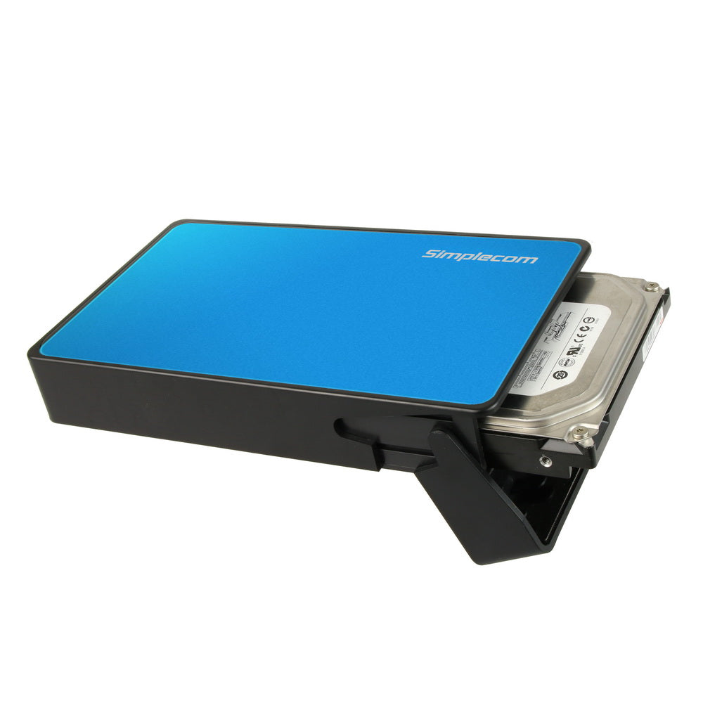 Simplecom SE325 Tool Free 3.5" SATA HDD to USB 3.0 Hard Drive Enclosure Blue | Auzzi Store
