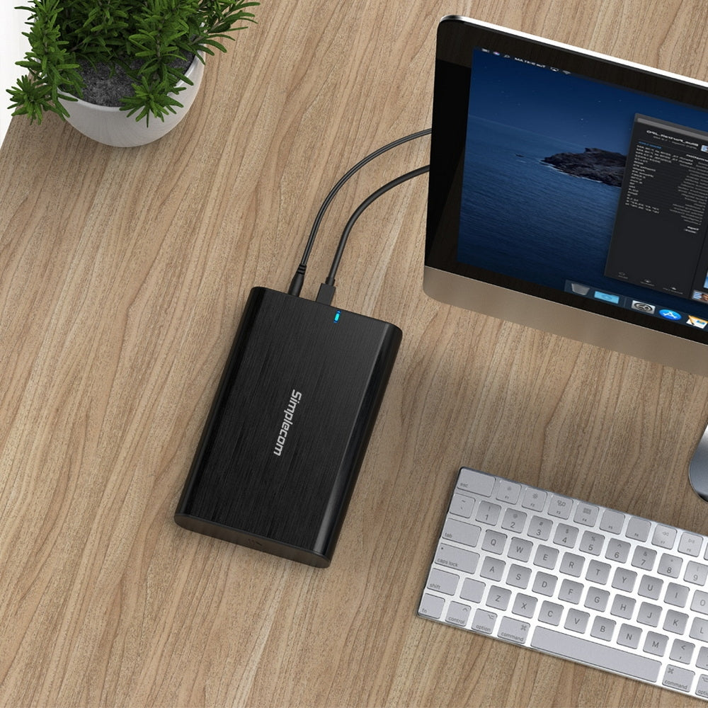 Simplecom SE331 Aluminium 3.5'' SATA to USB-C External Hard Drive Enclosure USB 3.2 Gen1 5Gbps | Auzzi Store