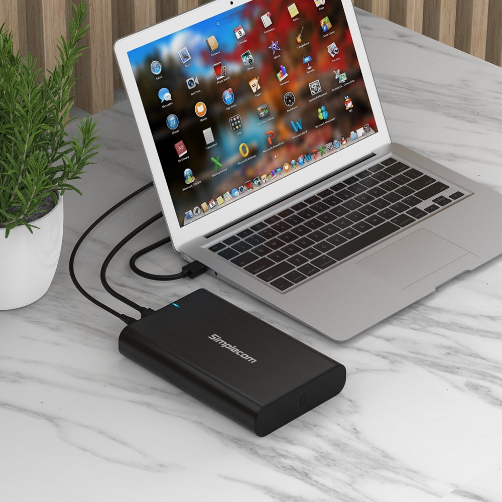 Simplecom SE331 Aluminium 3.5'' SATA to USB-C External Hard Drive Enclosure USB 3.2 Gen1 5Gbps | Auzzi Store