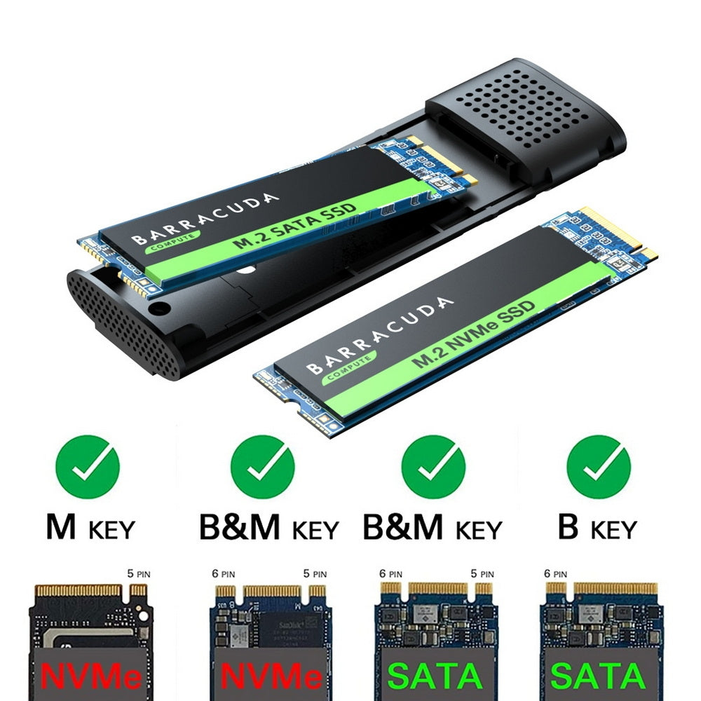 Simplecom SE516 NVMe / SATA Dual Protocol M.2 SSD Tool-Free USB-C Enclosure USB 3.2 Gen 2 10Gbps | Auzzi Store