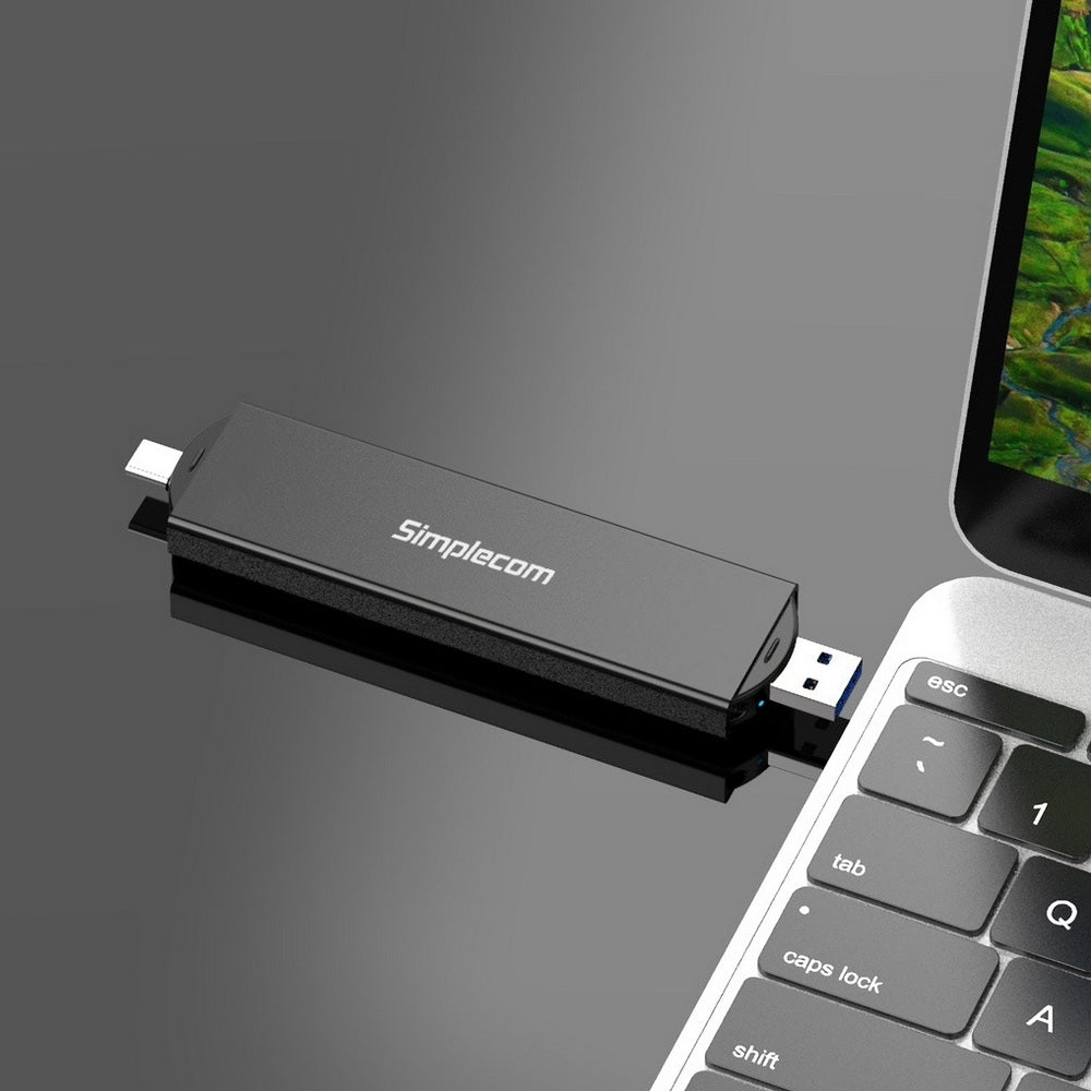 Simplecom SE522 NVMe / SATA M.2 SSD to USB 3.2 Gen 2 Dual USB Connector Enclosure | Auzzi Store