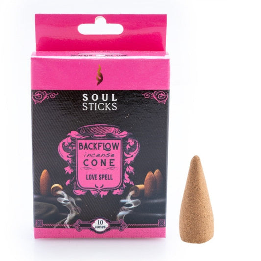 Soul Sticks Love Spell Backflow Incense Cone - Set of 10 | Auzzi Store