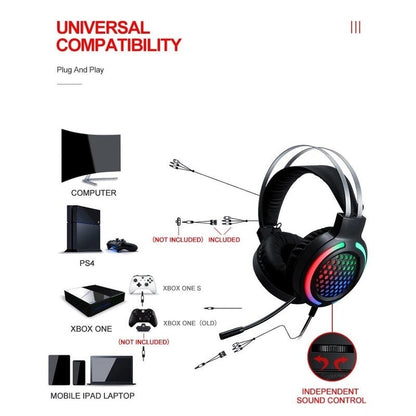 T-Wolf TF400 4-pcs Rainbow Keyboard/Mouse/Headphone/Mouse Pad Kit Set | Auzzi Store