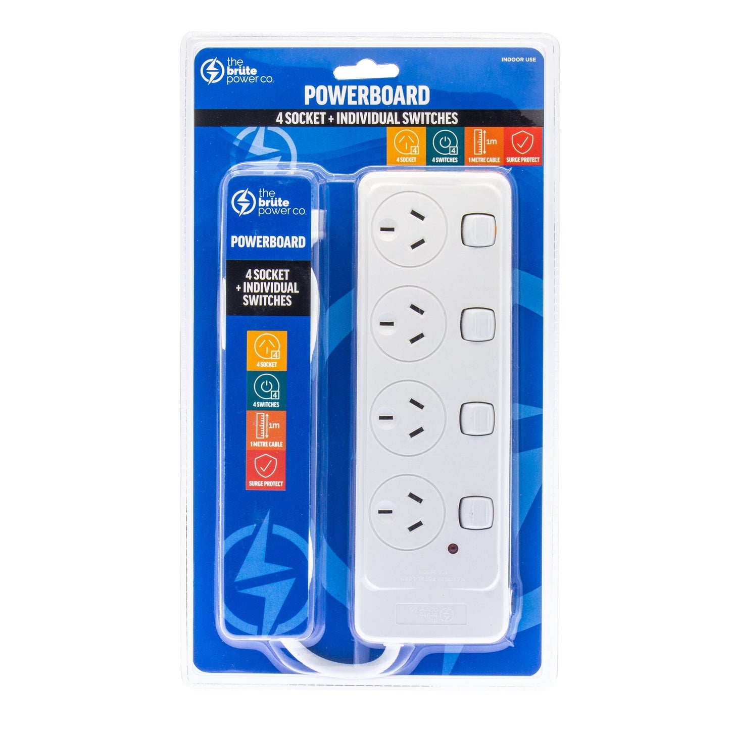 THE BRUTE POWER CO. - 4 Socket + Individual Switches | Auzzi Store