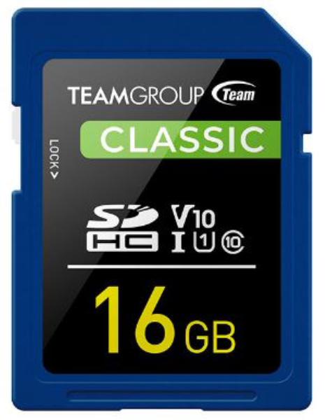 Team Classic SD Memory Card -16 GB  UHS (Ultra) Speed Class 1(U1). Supports Video Speed Class 10(V10). | Auzzi Store