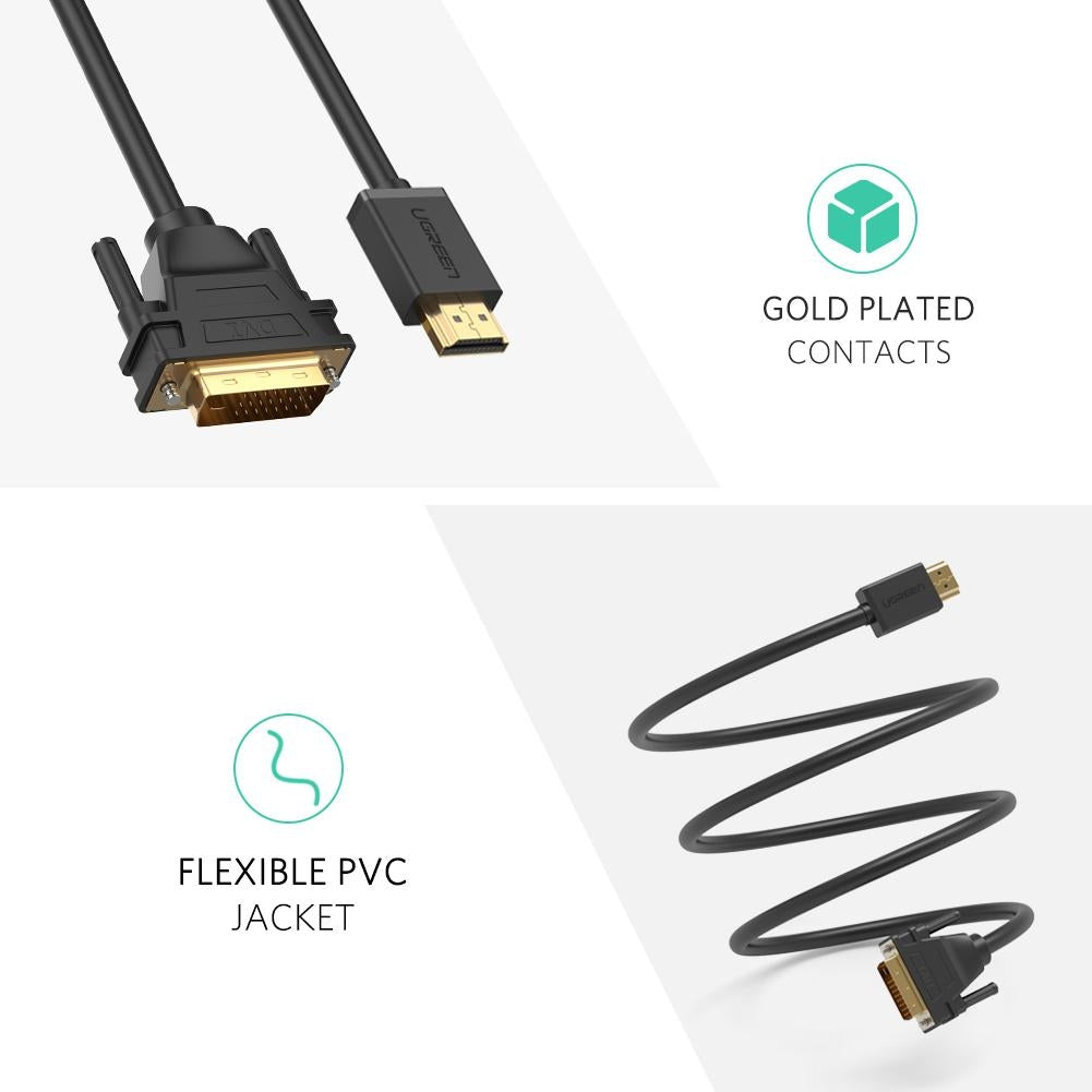 UGREEN 10136 HDMI To DVI 24+1 Cable 3M | Auzzi Store