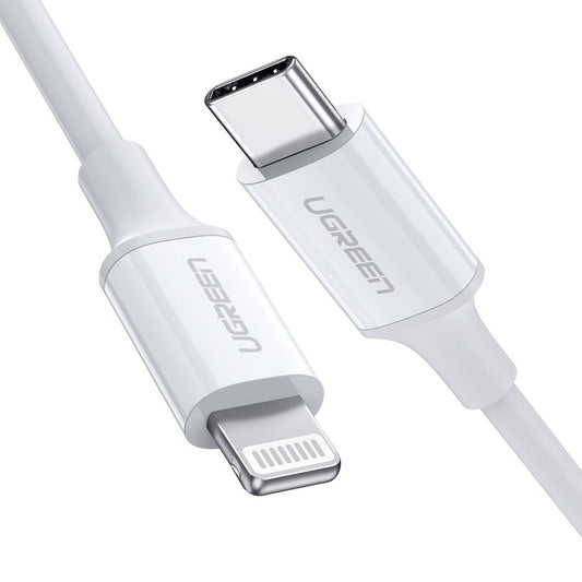 UGREEN 10493 Type-C to MFI iPhone M/M Cable Rubber Shell 1M White | Auzzi Store
