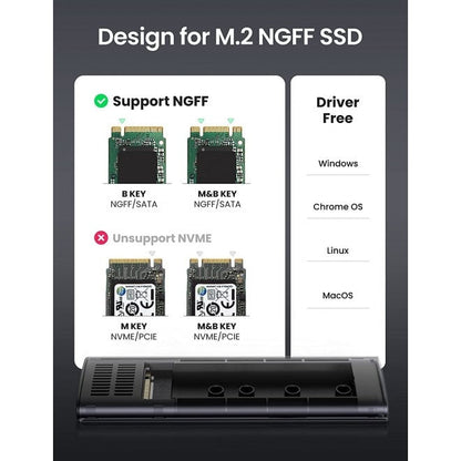 UGREEN 10903 M.2 SATA NGFF SSD Hard Drive Enclosure | Auzzi Store